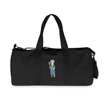 Llama Farmer Pitchfork Farm - Sac de sport en toile recyclée Stanley/Stella - noir - Devant