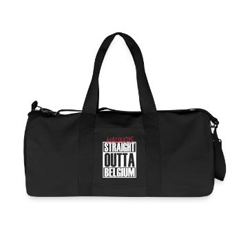 Straight Outta Belgium - Recycelte Canvas-Sporttasche von Stanley/Stella - Schwarz - Vorne