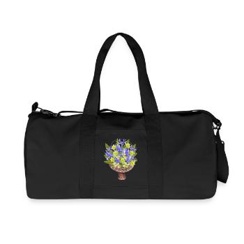 flowers lilies tulips orchids sunflower dahlia ger - Recycled Canvas Sports Bag by Stanley/Stella - black - Front