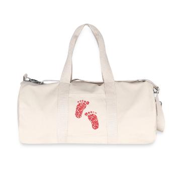 red liberty footprints - Recycled Canvas Sports Bag by Stanley/Stella - natural - Front