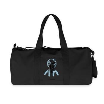 wolf_traumfaenger_002 - Recycelte Canvas-Sporttasche von Stanley/Stella - Schwarz - Vorne