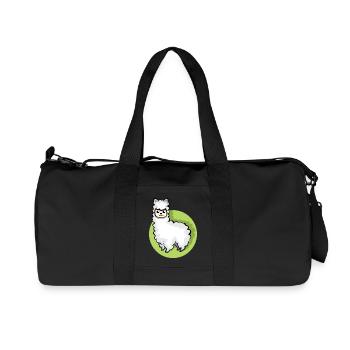 Alpaka Symbol Tier süß Schaf cartoon comic icon - Recycelte Canvas-Sporttasche von Stanley/Stella - Schwarz - Vorne