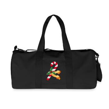 Candy cane and holly for the Christmas season - Recycled Canvas Sports Bag by Stanley/Stella - black - Front