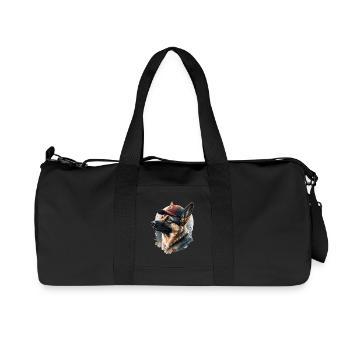 Berger allemand pompier - Sac de sport en toile recyclée Stanley/Stella - noir - Devant