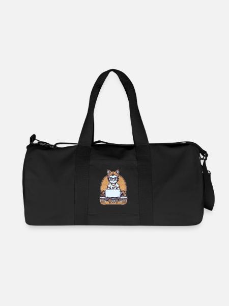 Chat technique au bureau - Sac de sport en toile recyclée Stanley/Stella - noir