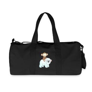 Monkey chevauche l’ours polaire ours polaire - Sac de sport en toile recyclée Stanley/Stella - noir - Devant
