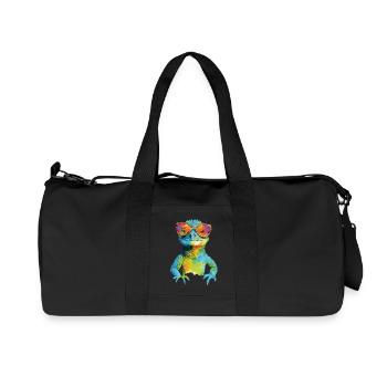 Geck die Brillenechse - Recycelte Canvas-Sporttasche von Stanley/Stella - Schwarz - Vorne
