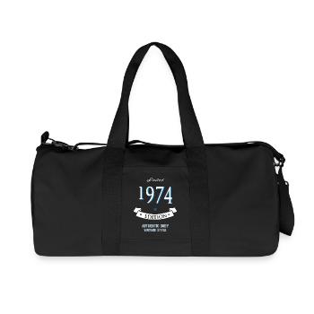 1974 Birthday Anniversary Round Anniversary Year Sin - Recycled Canvas Sports Bag by Stanley/Stella - black - Front
