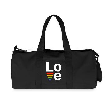 LGBT Regenbogen love Shirt white - Recycled Canvas Sports Bag by Stanley/Stella - black - Front