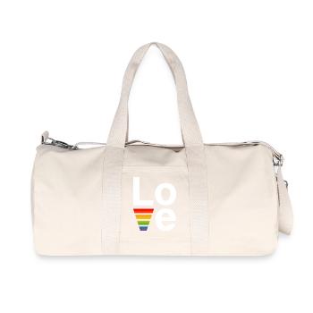 LGBT Regenbogen love Shirt white - Recycled Canvas Sports Bag by Stanley/Stella - natural - Front