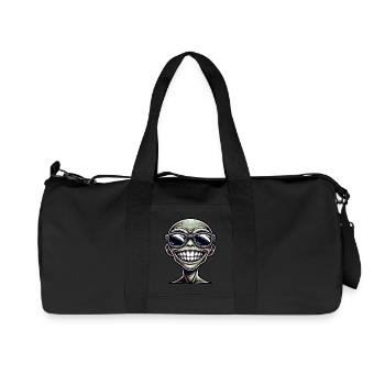 Cool Alien Portrait with Sunglasses - Recycled Canvas Sports Bag by Stanley/Stella - black - Front