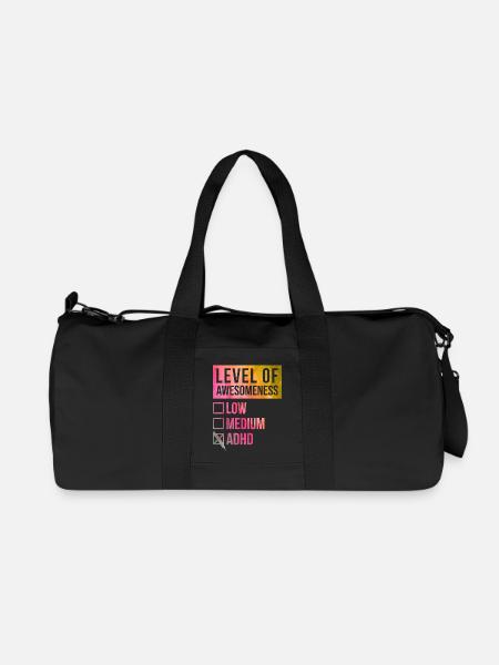 ADHS ADHS ADHS ADHS - Recycelte Canvas-Sporttasche von Stanley/Stella - Schwarz
