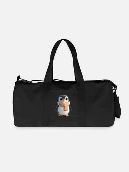 Plüsch Pinguin mit Schal - Recycelte Canvas-Sporttasche von Stanley/Stella - Schwarz