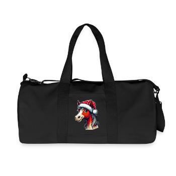 Poney cheval de Noël pour Noël - Sac de sport en toile recyclée Stanley/Stella - noir - Devant