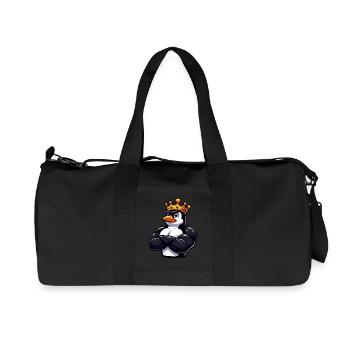 Muscular Penguin King Fitness Workout - Recycled Canvas Sports Bag by Stanley/Stella - black - Front
