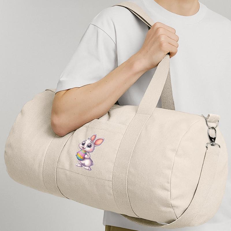 Cute Easter bunny with Easter egg Recycled Canvas Sports Bag by Stanley/Stella