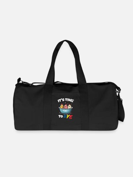 Funny Egg Dyeing Colors For Easter Artists - Recycled Canvas Sports Bag by Stanley/Stella - black