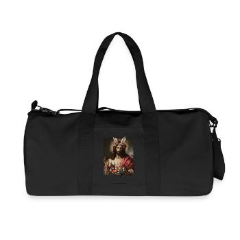 Jesus Christus zu Ostern mit Ostereiern - Recycelte Canvas-Sporttasche von Stanley/Stella - Schwarz - Vorne