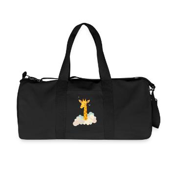 Gentle giraffe above the clouds – Dreamlike motif - Recycled Canvas Sports Bag by Stanley/Stella - black - Front
