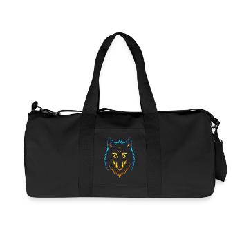 Neon Flammenwolf mit mystischem Diamanten - Recycelte Canvas-Sporttasche von Stanley/Stella - Schwarz - Vorne