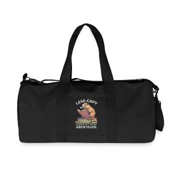 Lecture - Capybara : le rat de bibliothèque - Sac de sport en toile recyclée Stanley/Stella - noir - Devant