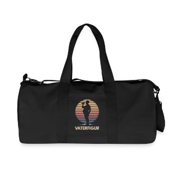 Papa avec ventre de bière Drôle Ironique Figure paternelle - Sac de sport en toile recyclée Stanley/Stella - noir - Devant