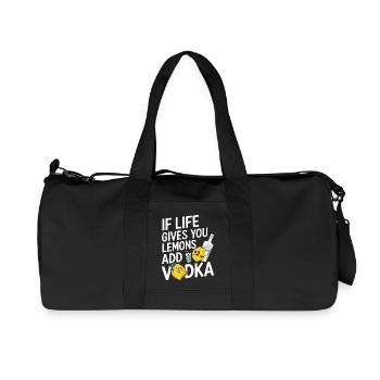 Humorvolle Zitrone und Wodka Illustration - Recycelte Canvas-Sporttasche von Stanley/Stella - Schwarz - Vorne