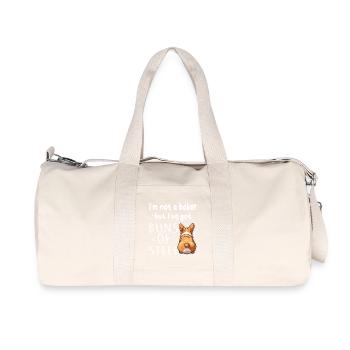 Petits pains d’acier Corgi Jeu de mots - Sac de sport en toile recyclée Stanley/Stella - blanc naturel - Devant