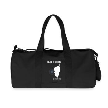 Contour de la Corse avec compas de coordonnées - Sac de sport en toile recyclée Stanley/Stella - noir - Devant