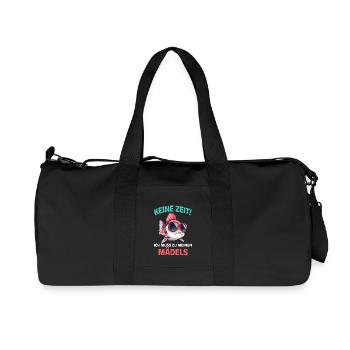 Fisch angeln Sonnenbrille Keine Zeit Mädels Spruch - Recycelte Canvas-Sporttasche von Stanley/Stella - Schwarz - Vorne