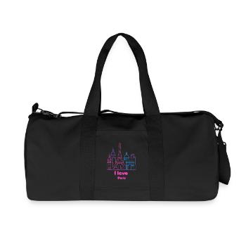 Paris Neon Skyline Silhouette Hauptstadt  - Recycelte Canvas-Sporttasche von Stanley/Stella - Schwarz - Vorne