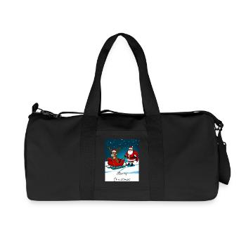 Christmas Sleigh Reindeer Santa Claus - Recycled Canvas Sports Bag by Stanley/Stella - black - Front