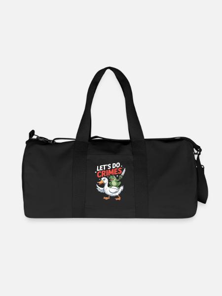 Lets do Crimes - Funny Frog and Goose T-Shirt - Recycled Canvas Sports Bag by Stanley/Stella - black