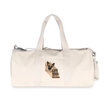 Belgisches Malinois Hundeliebhaber-Design - Recycelte Canvas-Sporttasche von Stanley/Stella - Naturweiß - Vorne