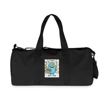 Einkaufsmonster Cartoonstil - Recycelte Canvas-Sporttasche von Stanley/Stella - Schwarz - Vorne