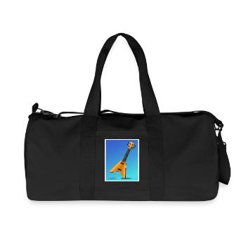 Cartoon Guitar Poster Art - Recycled Canvas Sports Bag by Stanley/Stella - black - Front