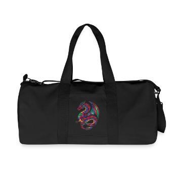 Buntglas-Drachen-Mosaik-Fantasie - Recycelte Canvas-Sporttasche von Stanley/Stella - Schwarz - Vorne