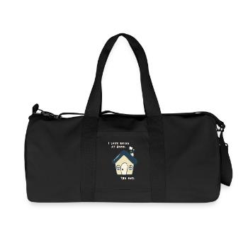 I love being at home – Funny Anti Social Saying - Recycled Canvas Sports Bag by Stanley/Stella - black - Front