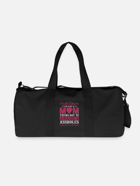 Je suis juste une maman qui essaie de ne pas élever des connards - Sac de sport en toile recyclée Stanley/Stella - noir
