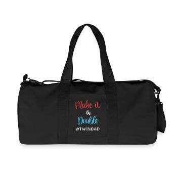 Zwilling Papa Zwillinge Vater - Recycelte Canvas-Sporttasche von Stanley/Stella - Schwarz - Vorne