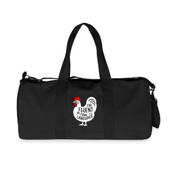 Je parle couramment la langue des avieuses. Drôle, spirituel. - Sac de sport en toile recyclée Stanley/Stella - noir - Devant