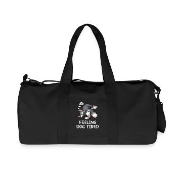 Feeling Dog Tired Schnauzer Schnauzer Owner - Recycled Canvas Sports Bag by Stanley/Stella - black - Front