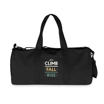 Climbs Falls Raises Mountain - Recycled Canvas Sports Bag by Stanley/Stella - black - Front