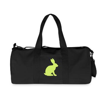 Hase Silhouette - Recycelte Canvas-Sporttasche von Stanley/Stella - Schwarz - Vorne