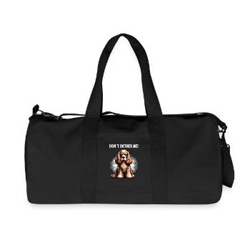 Ne me dérange pas, cocker spaniel drôle de cocker dog - Sac de sport en toile recyclée Stanley/Stella - noir - Devant
