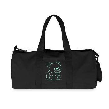 Bande dessinée ours - Sac de sport en toile recyclée Stanley/Stella - noir - Devant