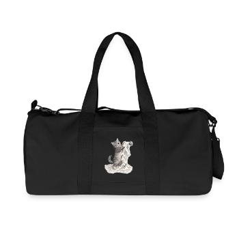 Caught in the Act – Mischievous Cat - Recycled Canvas Sports Bag by Stanley/Stella - black - Front