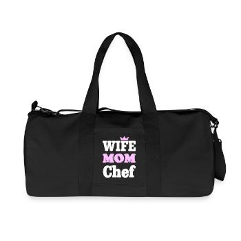 Wife Mom Chef - Statement Design für Mütter - Recycelte Canvas-Sporttasche von Stanley/Stella - Schwarz - Vorne