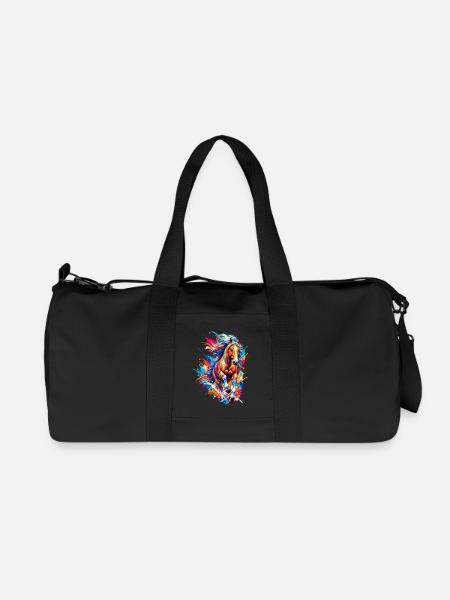 Pferd Reiterin Mädchen - Recycelte Canvas-Sporttasche von Stanley/Stella - Schwarz