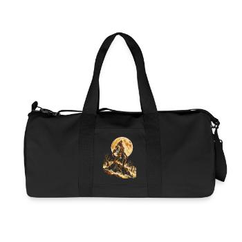 Der Wolfsmensch heult den Vollmond an - Recycelte Canvas-Sporttasche von Stanley/Stella - Schwarz - Vorne